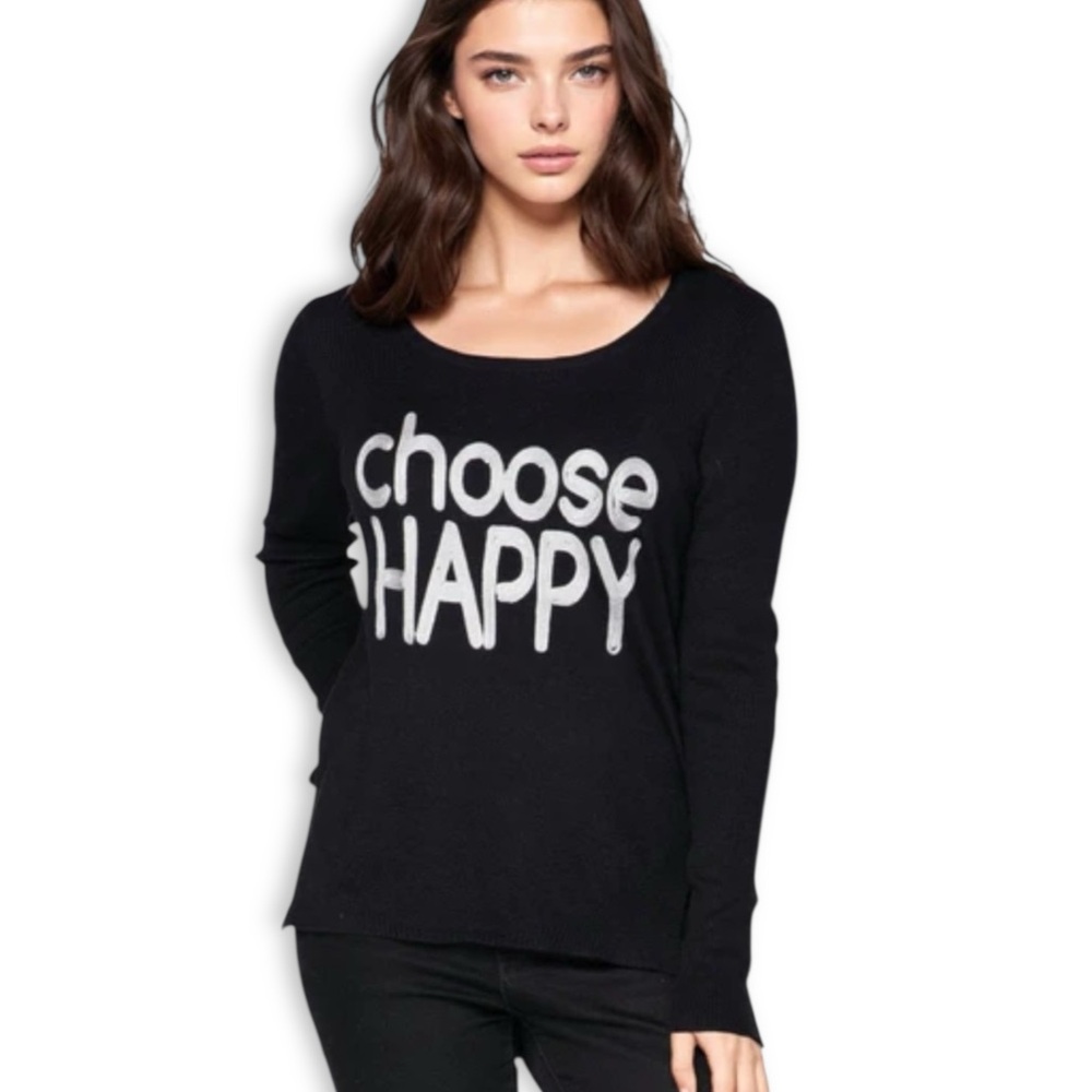 Subtle Luxury Eve Zen Blend Crewneck Sweater w/ Hand Embroidery, Black, S/M $118